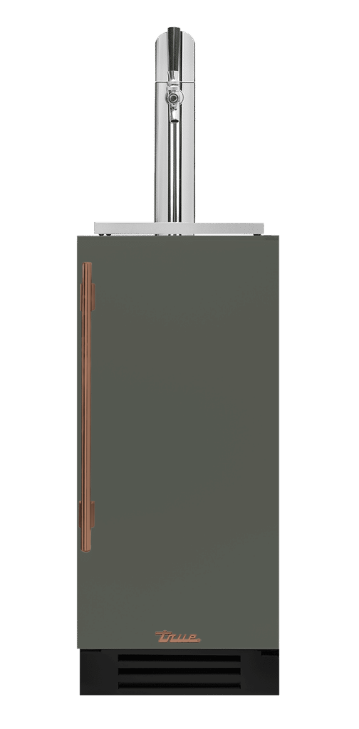 Undercounter Beverage Dispenser, Right Hinged, Olive, Copper Hardware TUR15BDROPCDSK238H03