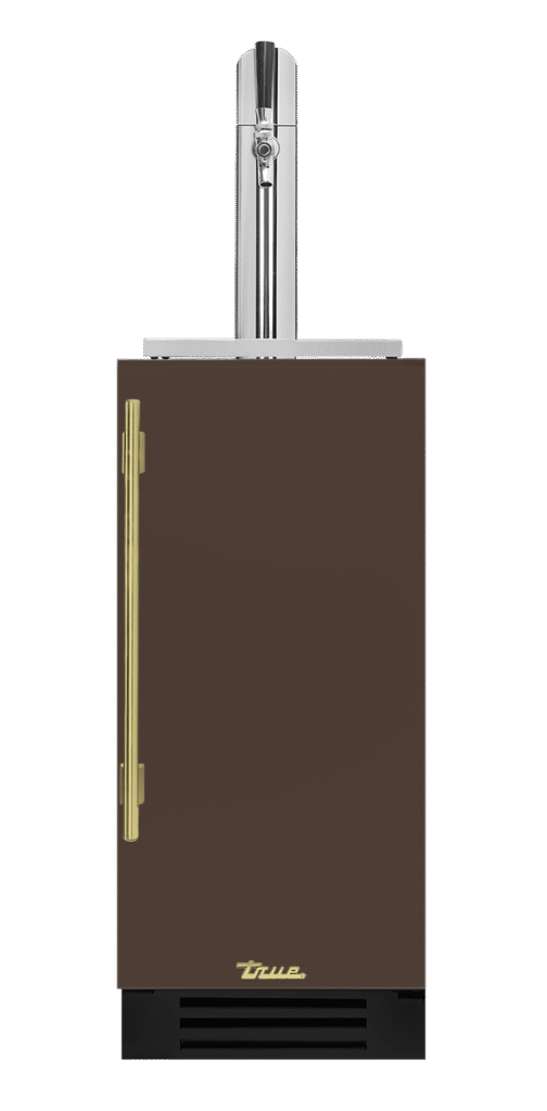 Undercounter Beverage Dispenser, Right Hinged, Espresso, Brass Hardware TUR15BDROPCDSK305H01