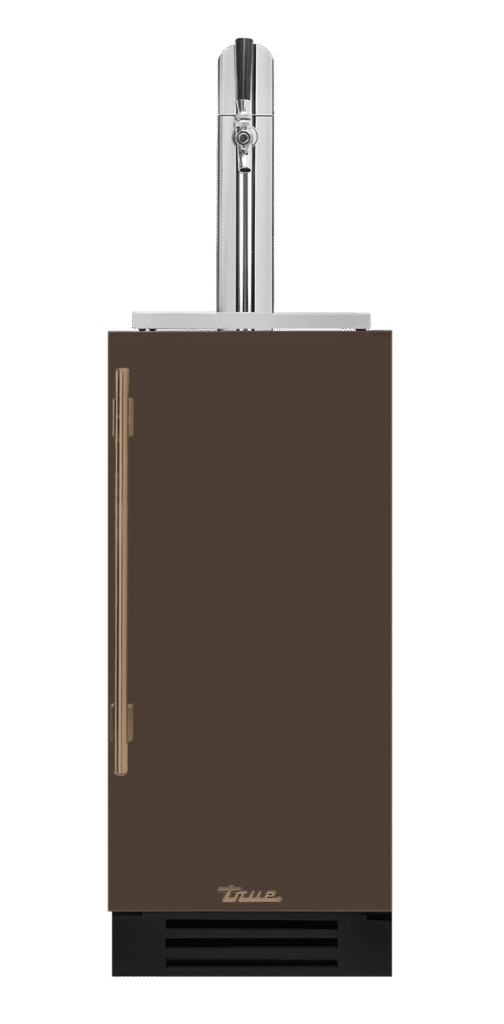 Undercounter Beverage Dispenser, Right Hinged, Espresso, Gold Hardware TUR15BDROPCDSK305H08