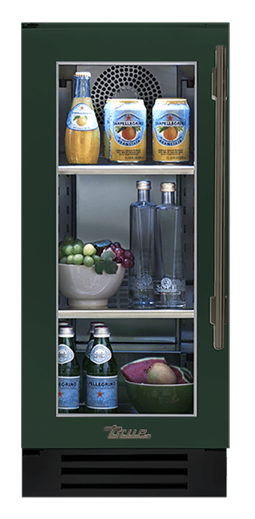 Undercounter Refrigerator, Left Hinged, Emerald, Pewter Hardware TUR15LOGCDSK086H05