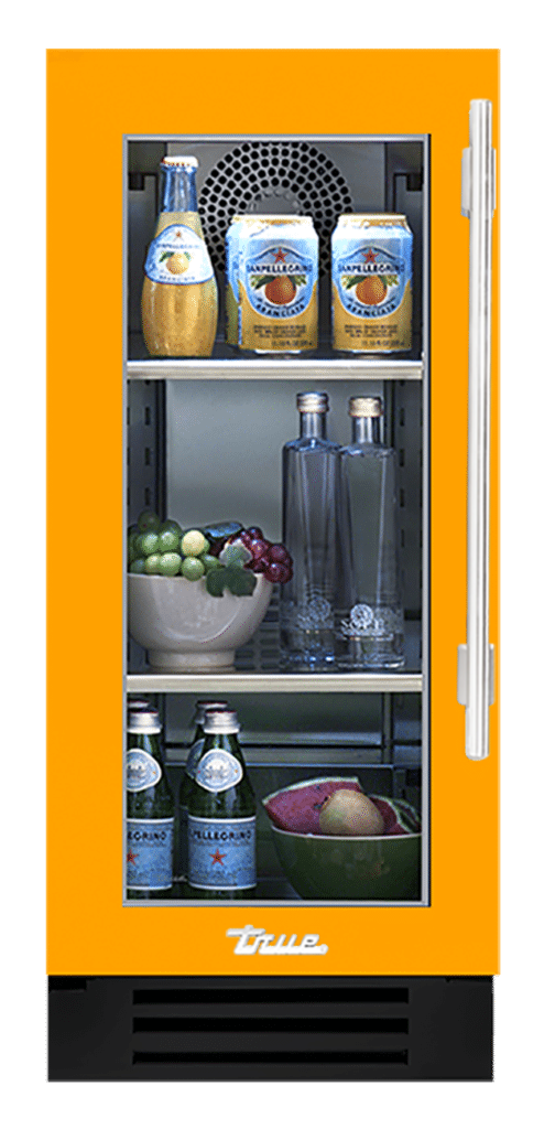 Undercounter Refrigerator, Left Hinged, Saffron, Chrome Hardware TUR15LOGCDSK103H02