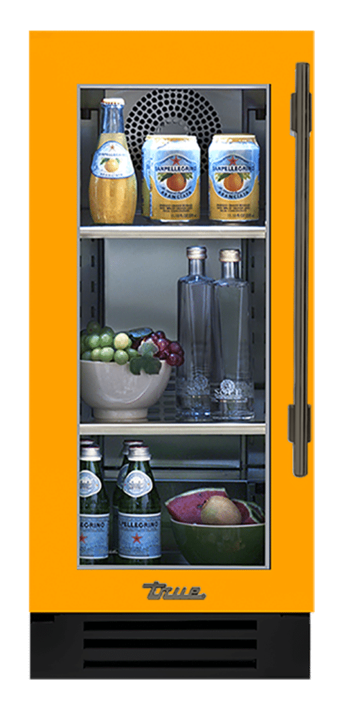 Undercounter Refrigerator, Left Hinged, Saffron, Pewter Hardware TUR15LOGCDSK103H05