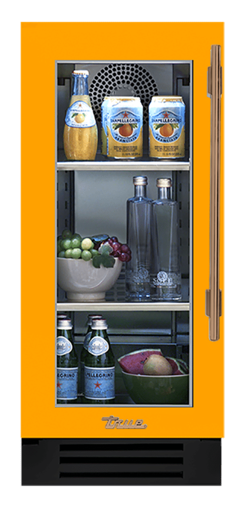 Undercounter Refrigerator, Left Hinged, Saffron, Gold Hardware TUR15LOGCDSK103H08