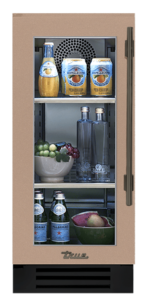 Undercounter Refrigerator, Left Hinged, Champagne, Pewter Hardware TUR15LOGCDSK179H05