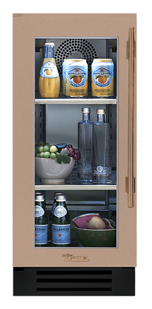 Undercounter Refrigerator, Left Hinged, Champagne, Gold Hardware TUR15LOGCDSK179H08