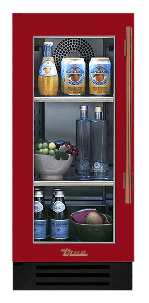 Undercounter Refrigerator, Left Hinged, Crimson, Copper Hardware TUR15LOGCDSK193H03