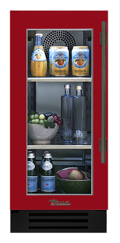 Undercounter Refrigerator, Left Hinged, Crimson, Pewter Hardware TUR15LOGCDSK193H05