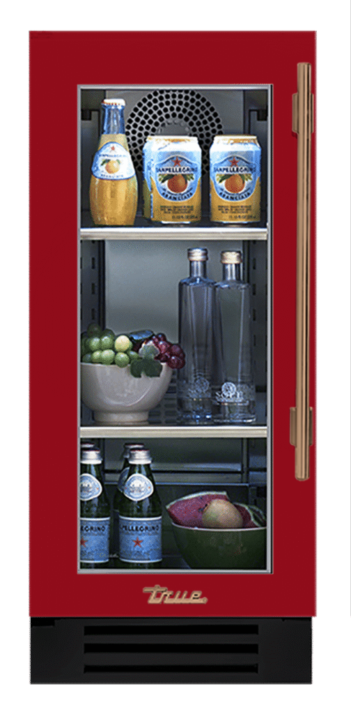 Undercounter Refrigerator, Left Hinged, Crimson, Gold Hardware TUR15LOGCDSK193H08