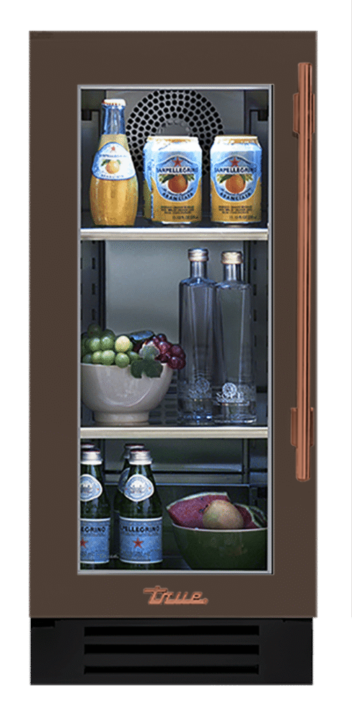 Undercounter Refrigerator, Left Hinged, Espresso, Copper Hardware TUR15LOGCDSK305H03
