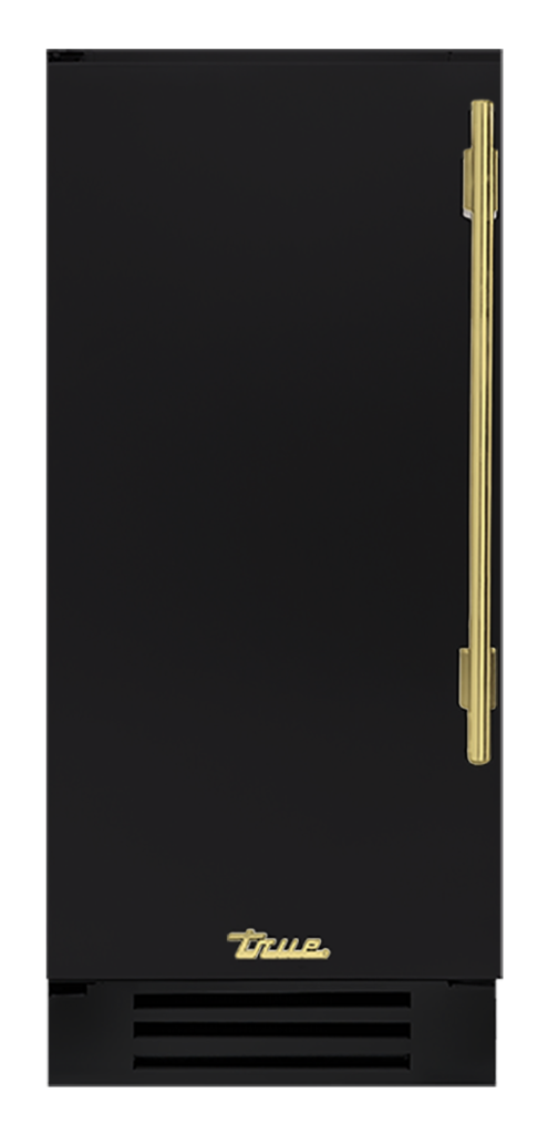 Undercounter Refrigerator, Left Hinged, Matte Black, Brass Hardware TUR15LOPCDSK027H01