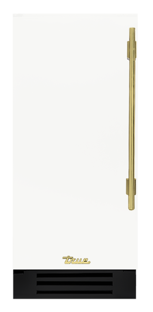Undercounter Refrigerator, Left Hinged, Matte White, Brass Hardware TUR15LOPCDSK030H01