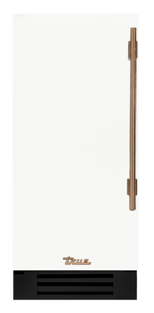 Undercounter Refrigerator, Left Hinged, Matte White, Gold Hardware TUR15LOPCDSK030H08