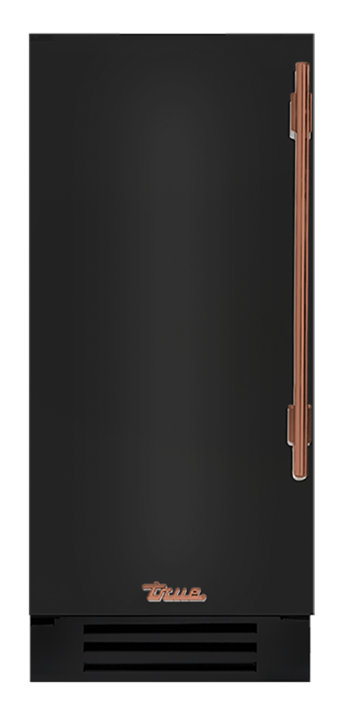 Undercounter Refrigerator, Left Hinged, Gloss Black, Copper Hardware TUR15LOPCDSK044H03