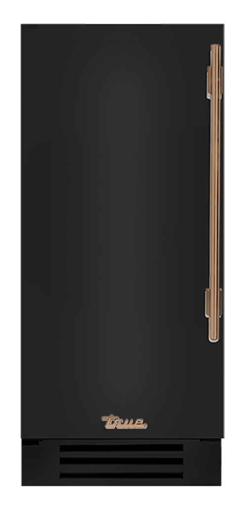 Undercounter Refrigerator, Left Hinged, Gloss Black, Gold Hardware TUR15LOPCDSK044H08
