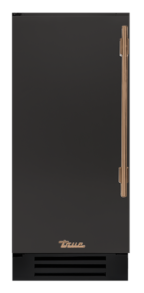 Undercounter Refrigerator, Left Hinged, Ultra Matte Black, Gold Hardware TUR15LOPCDSK085H08
