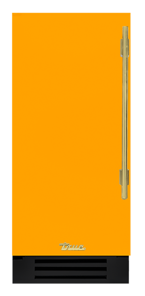 Undercounter Refrigerator, Left Hinged, Saffron, Brass Hardware TUR15LOPCDSK103H01