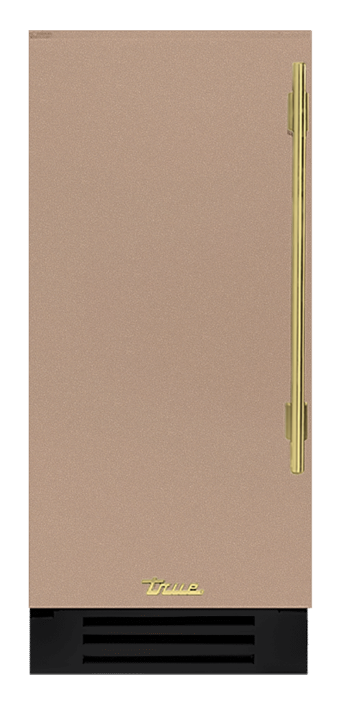Undercounter Refrigerator, Left Hinged, Champagne, Brass Hardware TUR15LOPCDSK179H01