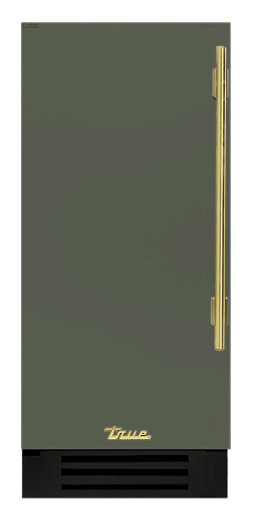 Undercounter Refrigerator, Left Hinged, Olive, Brass Hardware TUR15LOPCDSK238H01