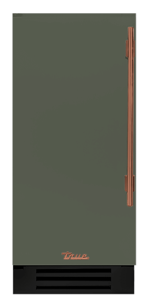 Undercounter Refrigerator, Left Hinged, Olive, Copper Hardware TUR15LOPCDSK238H03