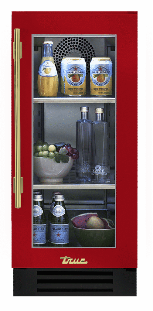 Undercounter Refrigerator, Right Hinged, Crimson, Brass Hardware TUR15ROGCDSK193H01