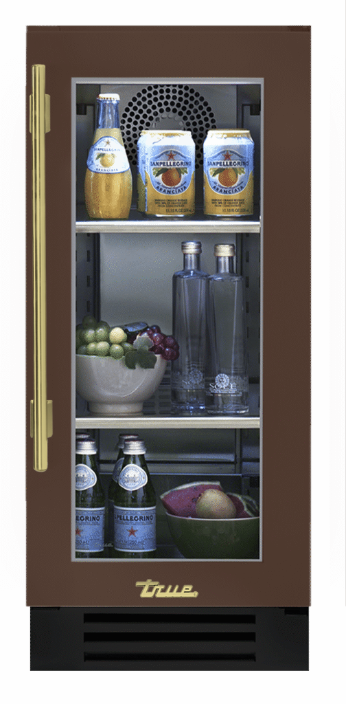 Undercounter Refrigerator, Right Hinged, Espresso, Brass Hardware TUR15ROGCDSK305H01