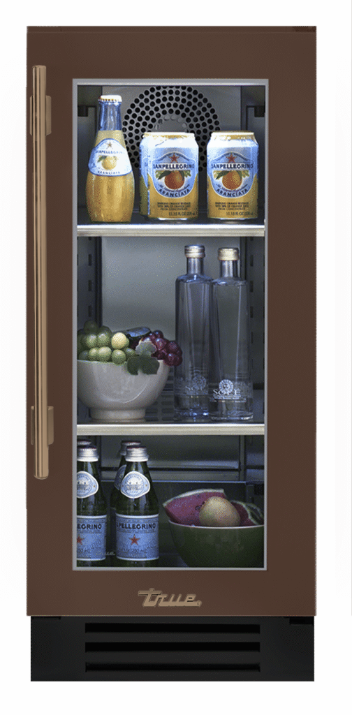 Undercounter Refrigerator, Right Hinged, Espresso, Gold Hardware TUR15ROGCDSK305H08
