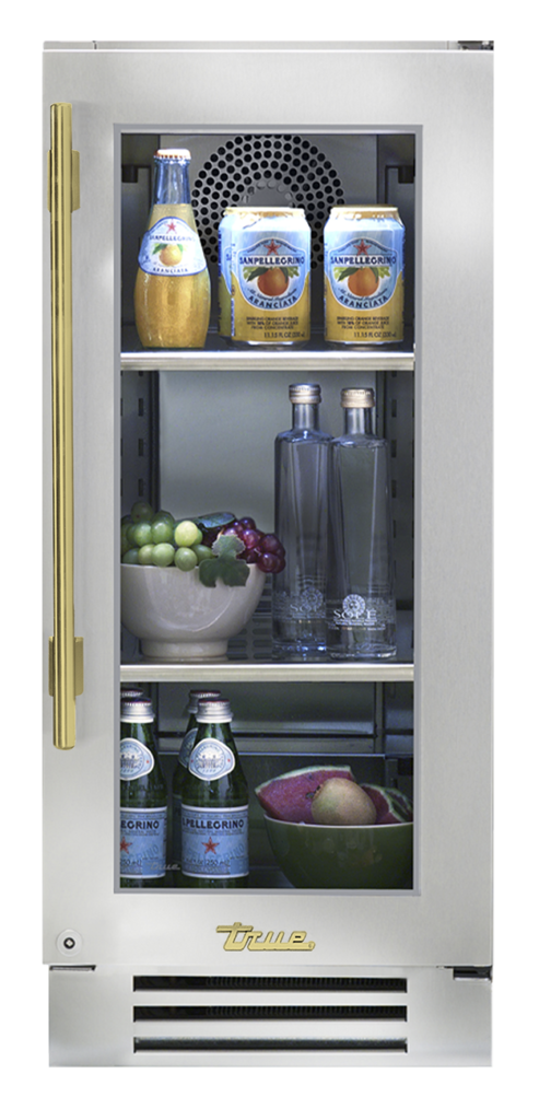 Undercounter Refrigerator, Right Hinged, Brass Hardware TUR15RSGCH01