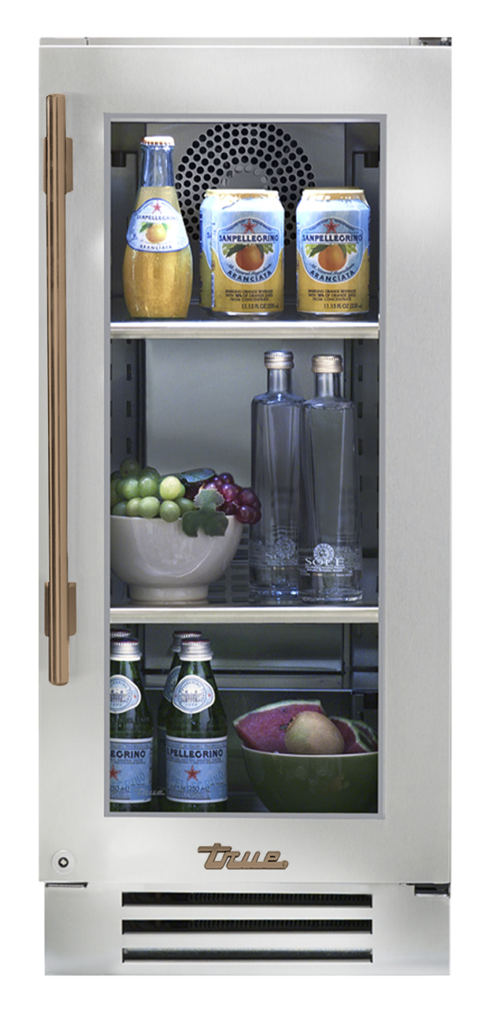 Undercounter Refrigerator, Right Hinged, Gold Hardware TUR15RSGCH08