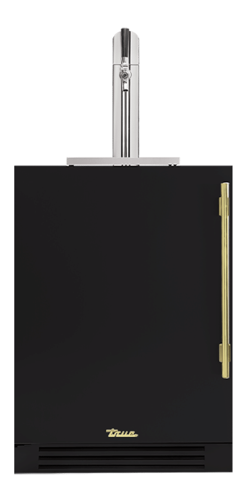 Undercounter Beverage Dispenser, Left Hinged, Matte Black, Brass Hardware TUR24BDLOPCDSK027H01