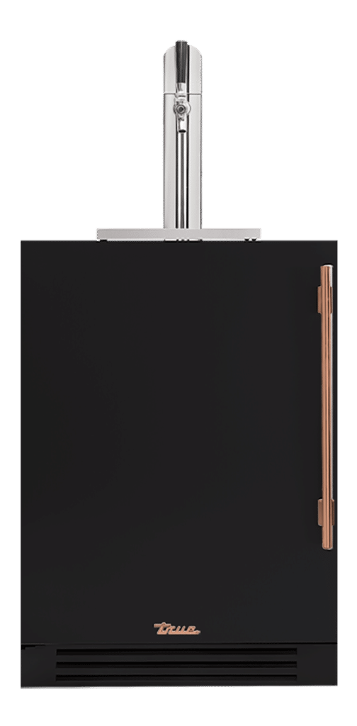 Undercounter Beverage Dispenser, Left Hinged, Matte Black, Copper Hardware TUR24BDLOPCDSK027H03