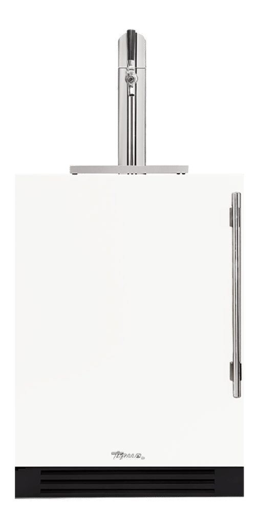 Undercounter Beverage Dispenser, Left Hinged, Matte White, Chrome Hardware TUR24BDLOPCDSK030H02