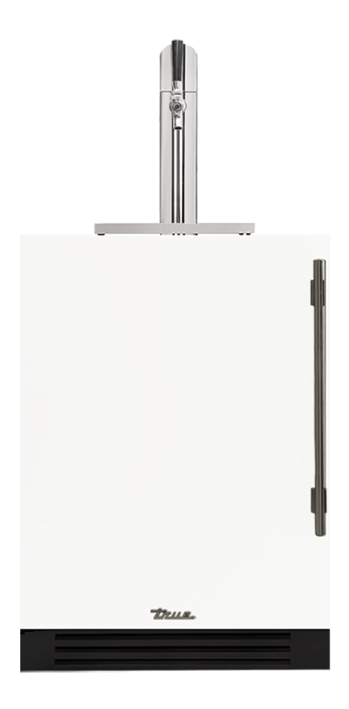 Undercounter Beverage Dispenser, Left Hinged, Matte White, Pewter Hardware TUR24BDLOPCDSK030H05