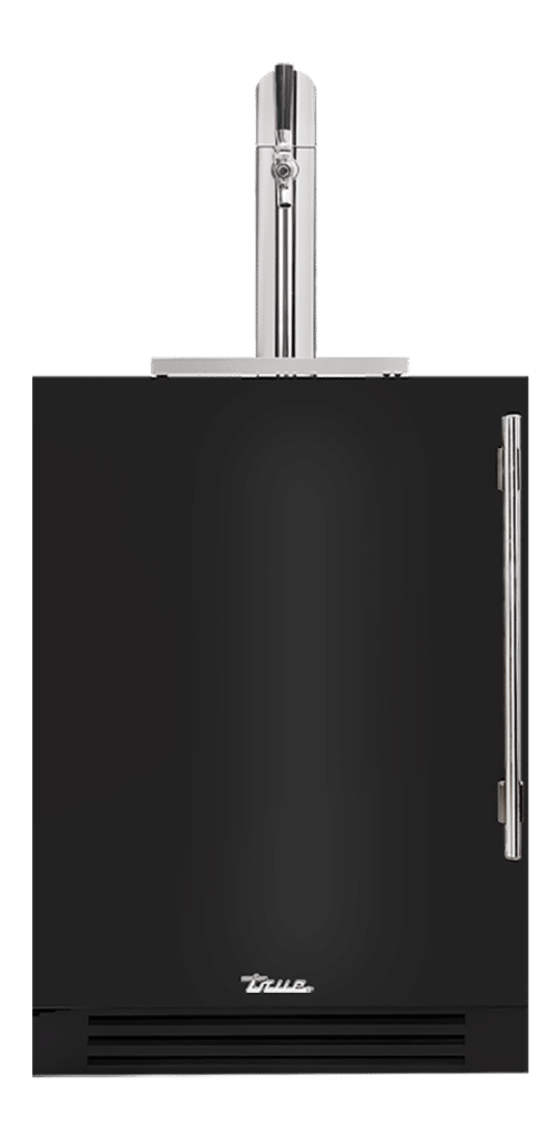 Undercounter Beverage Dispenser, Left Hinged, Gloss Black, Chrome Hardware TUR24BDLOPCDSK044H02