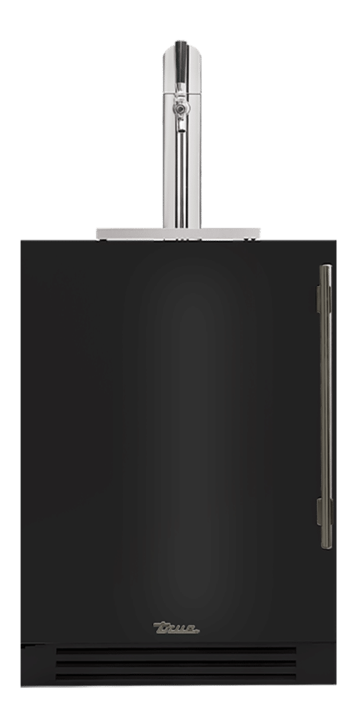 Undercounter Beverage Dispenser, Left Hinged, Gloss Black, Pewter Hardware TUR24BDLOPCDSK044H05