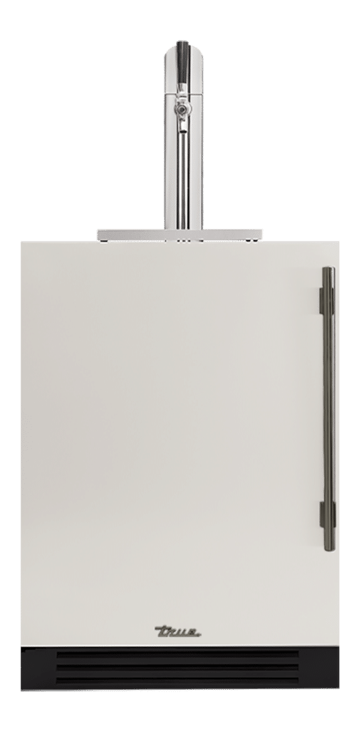 Undercounter Beverage Dispenser, Left Hinged, Antique White, Pewter Hardware TUR24BDLOPCDSK050H05