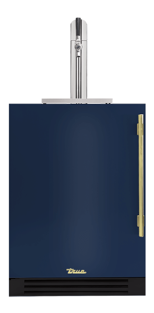Undercounter Beverage Dispenser, Left Hinged, Cobalt, Brass Hardware TUR24BDLOPCDSK078H01
