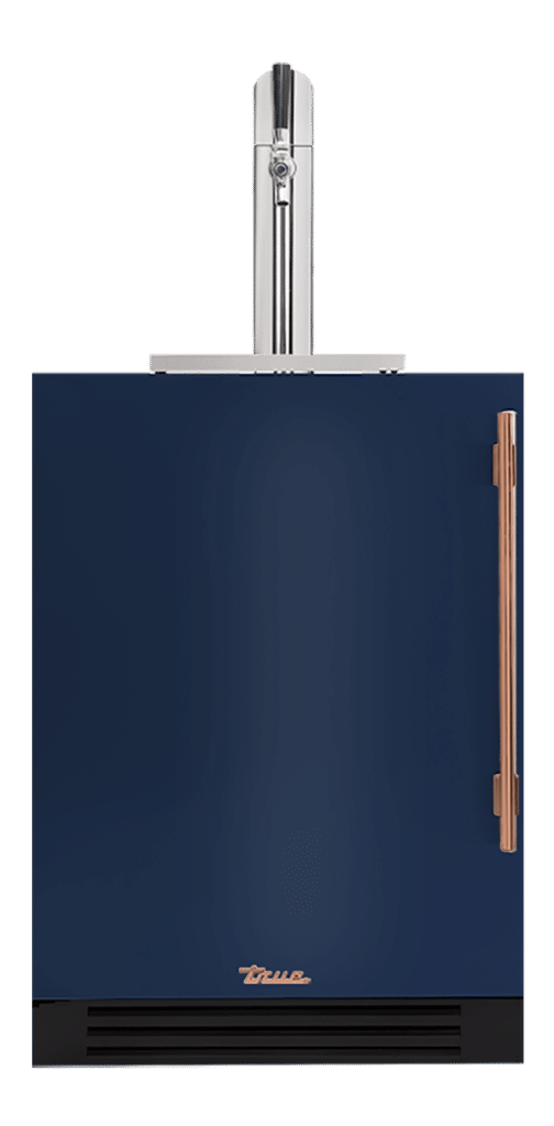 Undercounter Beverage Dispenser, Left Hinged, Cobalt, Copper Hardware TUR24BDLOPCDSK078H03