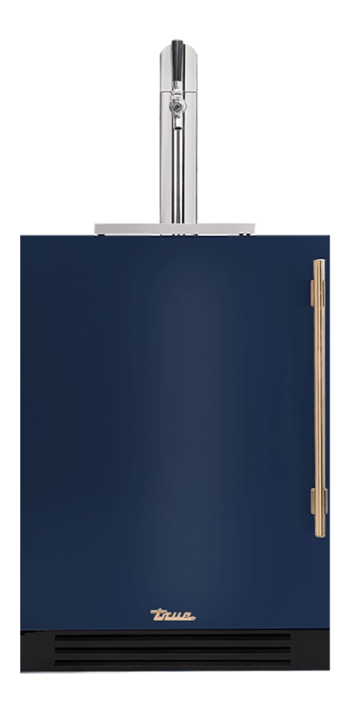 Undercounter Beverage Dispenser, Left Hinged, Cobalt, Gold Hardware TUR24BDLOPCDSK078H08