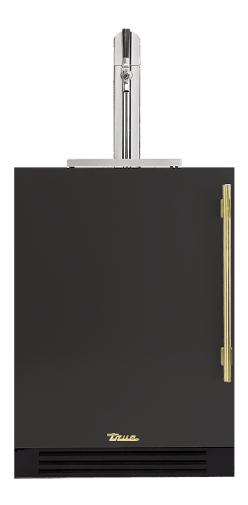 Undercounter Beverage Dispenser, Left Hinged, Ultra Matte Black, Brass Hardware TUR24BDLOPCDSK085H01