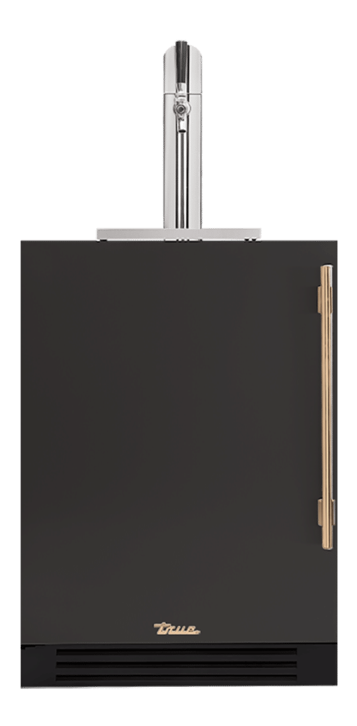 Undercounter Beverage Dispenser, Left Hinged, Ultra Matte Black, Gold Hardware TUR24BDLOPCDSK085H08