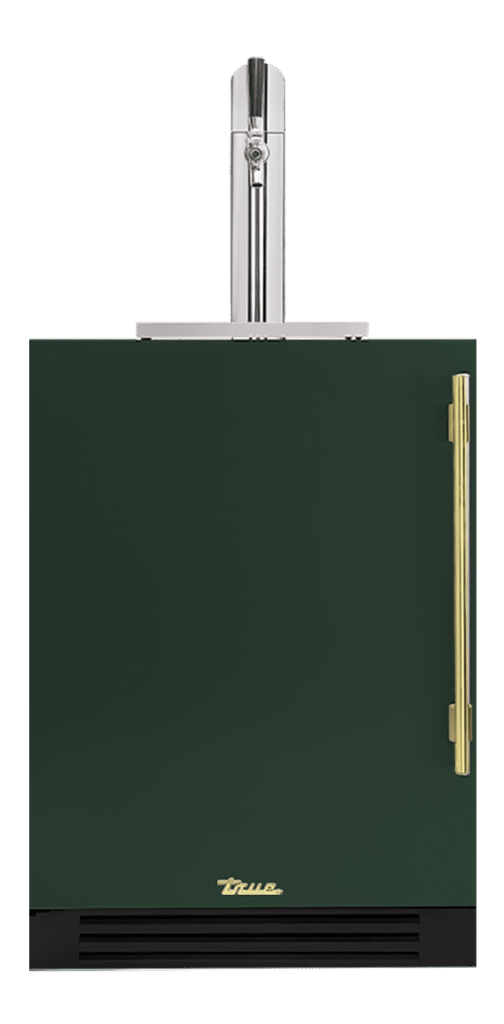 Undercounter Beverage Dispenser, Left Hinged, Emerald, Brass Hardware TUR24BDLOPCDSK086H01