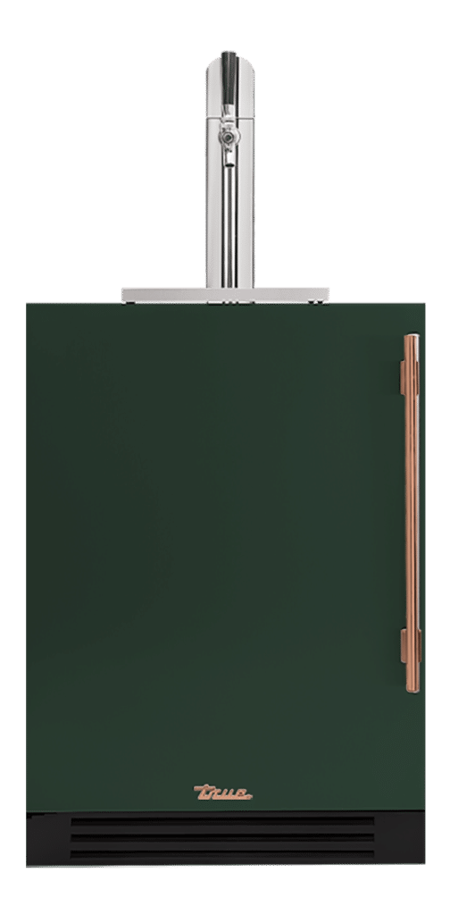 Undercounter Beverage Dispenser, Left Hinged, Emerald, Copper Hardware TUR24BDLOPCDSK086H03