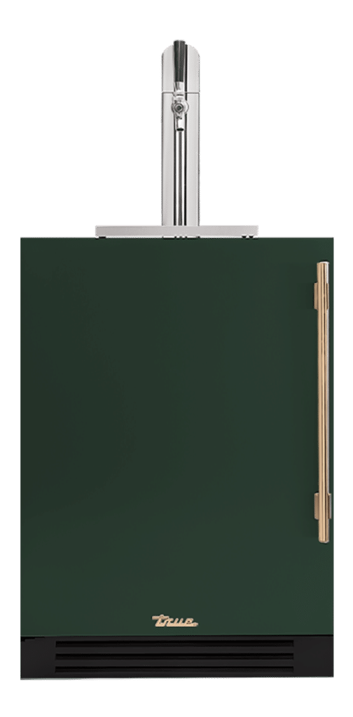 Undercounter Beverage Dispenser, Left Hinged, Emerald, Gold Hardware TUR24BDLOPCDSK086H08