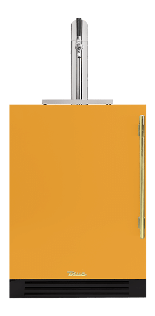 Undercounter Beverage Dispenser, Left Hinged, Saffron, Brass Hardware TUR24BDLOPCDSK103H01