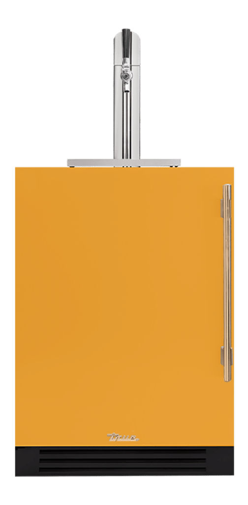 Undercounter Beverage Dispenser, Left Hinged, Saffron, Gold Hardware TUR24BDLOPCDSK103H08