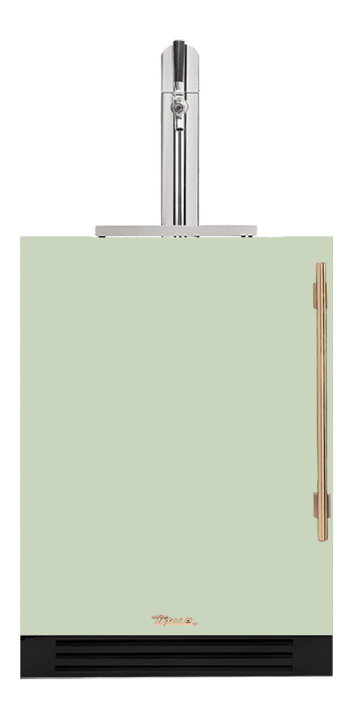 Undercounter Beverage Dispenser, Left Hinged, Sage, Gold Hardware TUR24BDLOPCDSK129H08