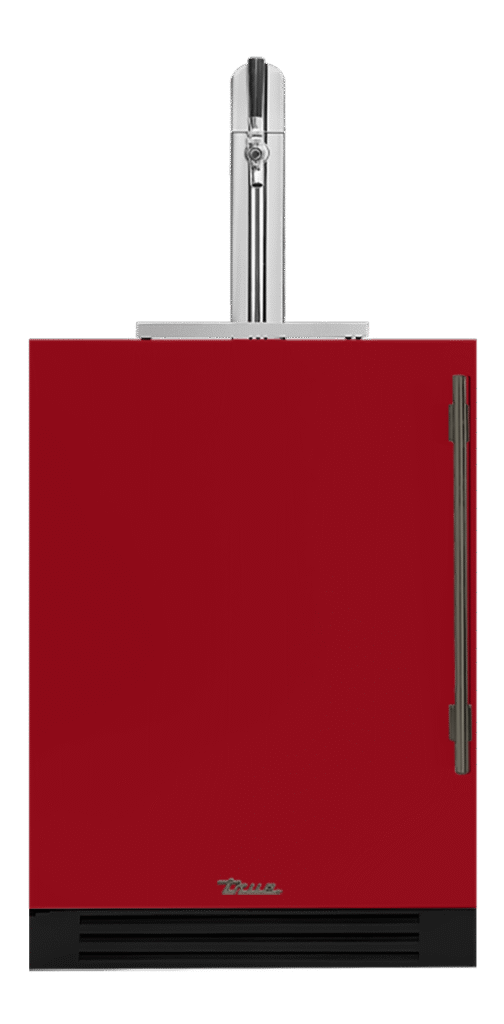 Undercounter Beverage Dispenser, Left Hinged, Crimson, Pewter Hardware TUR24BDLOPCDSK193H05