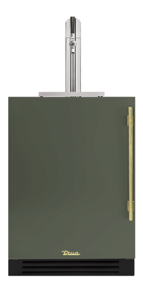 Undercounter Beverage Dispenser, Left Hinged, Olive, Brass Hardware TUR24BDLOPCDSK238H01