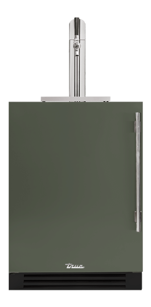 Undercounter Beverage Dispenser, Left Hinged, Olive, Chrome Hardware TUR24BDLOPCDSK238H02