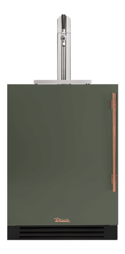 Undercounter Beverage Dispenser, Left Hinged, Olive, Copper Hardware TUR24BDLOPCDSK238H03